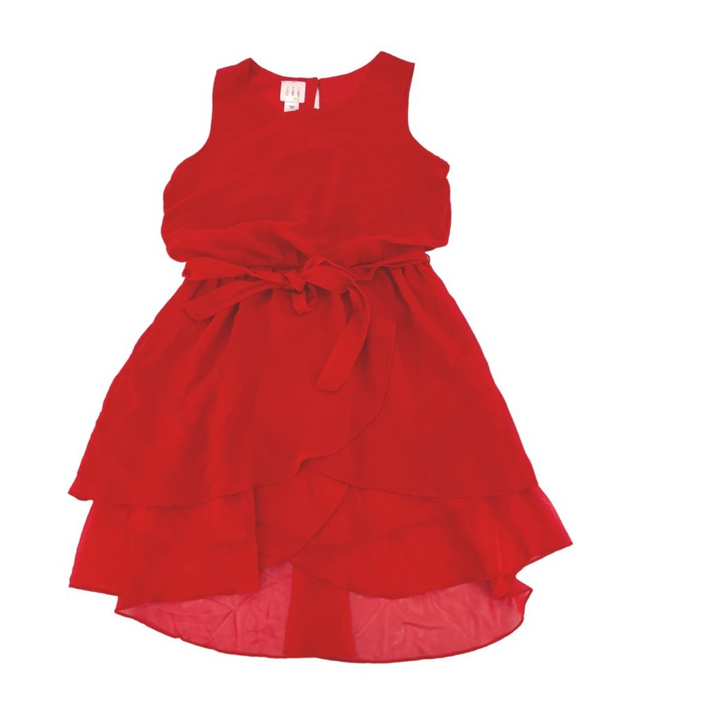 CRB Girl | Girl's Chiffon Dress | Red | Size 12